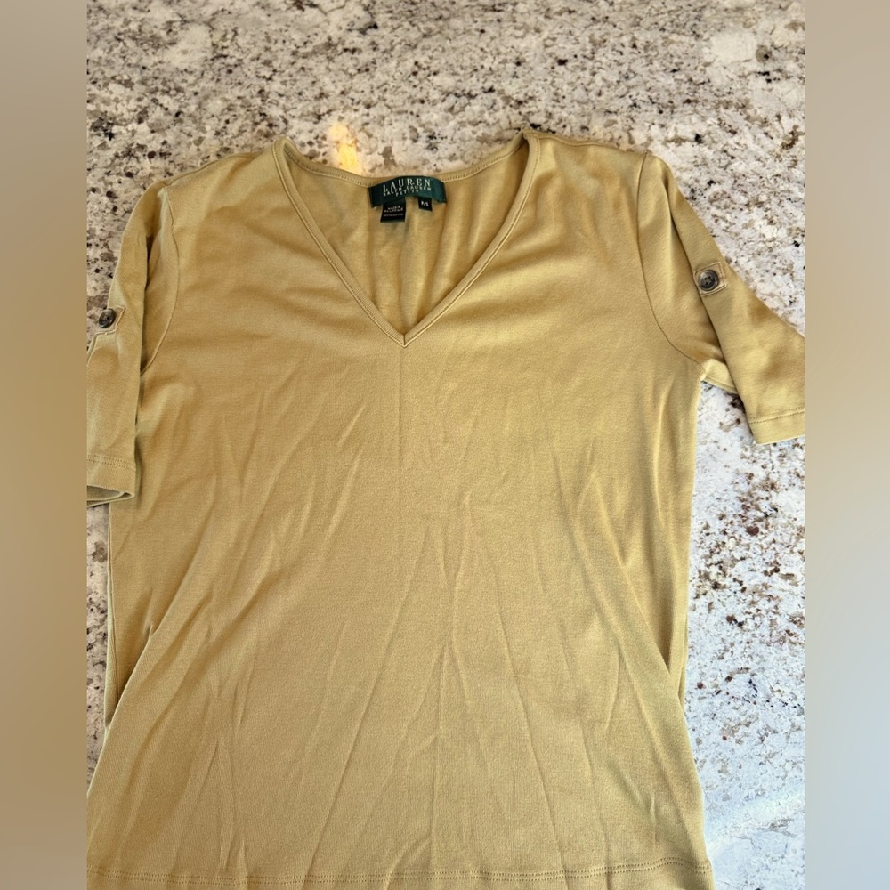 Ralph Lauren V-Neck Sweater in Tan